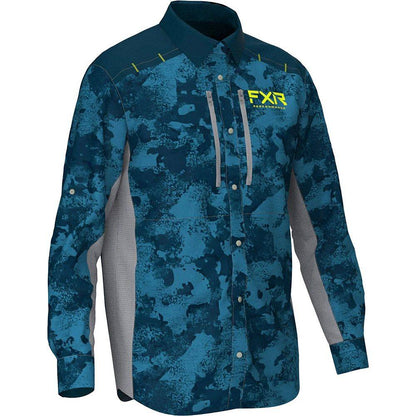 FXR Cast Performance Shirt Long-Sleeve Shirt Slate Camo/Slate Size 2XL