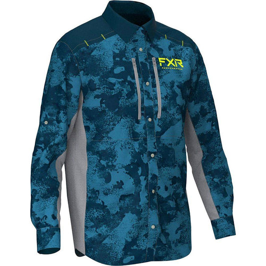 FXR Cast Performance Shirt Long-Sleeve Shirt Slate Camo and Slate Size 2XL