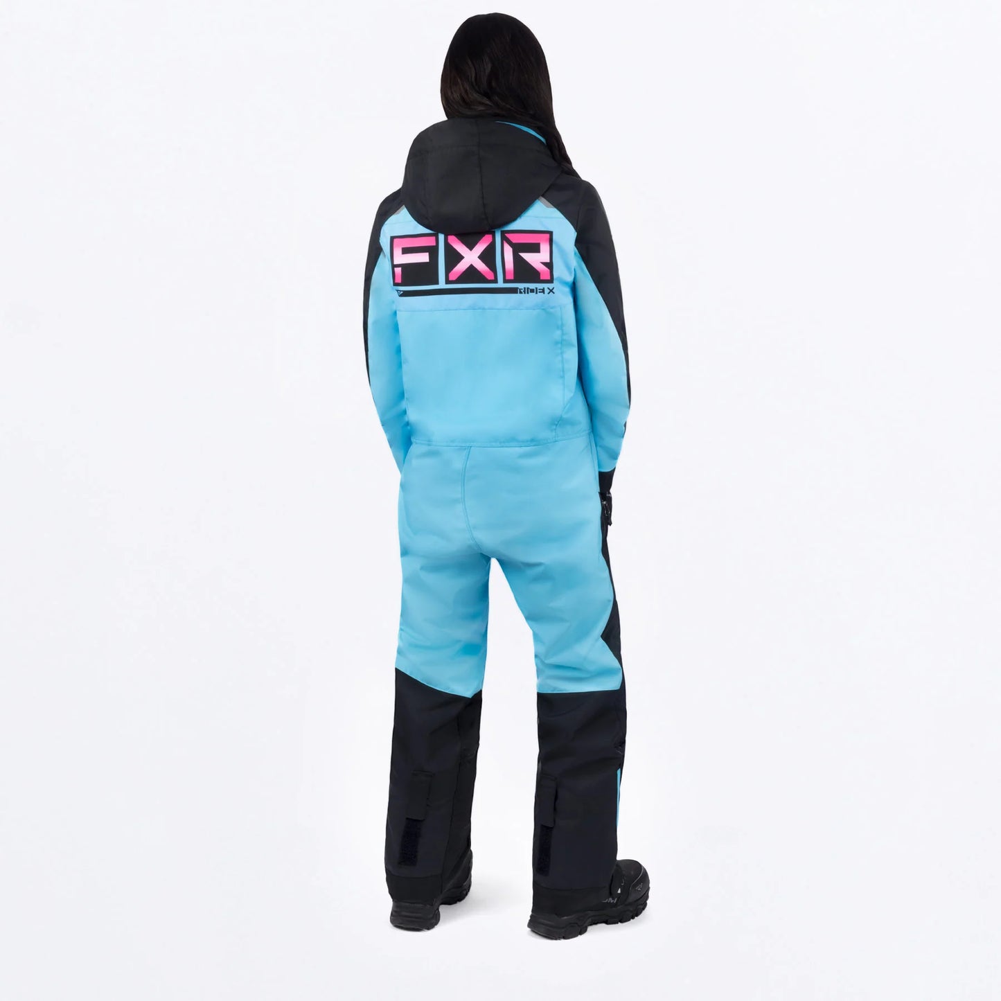 FXR Recruit F.A.S.T. Monosuit Women's Black/Sky Blue/E Pink Size 10