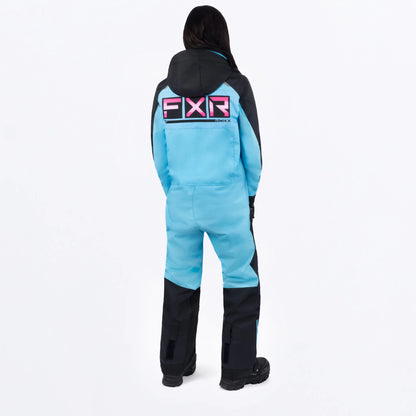 FXR Recruit F.A.S.T. Monosuit Women's Black/Sky Blue/E Pink Size 10