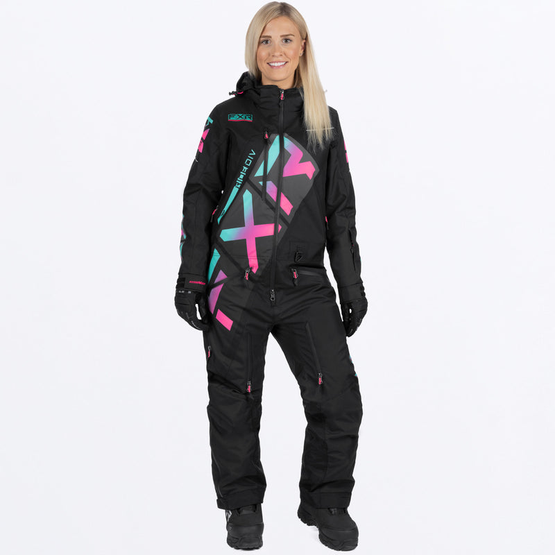 W CX LITE MONOSUIT BLACK/MINT-E PINK FADE SZ16