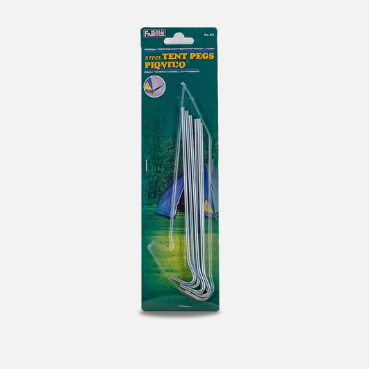 World Famous Steel Tent Pegs 8" 6-Pack