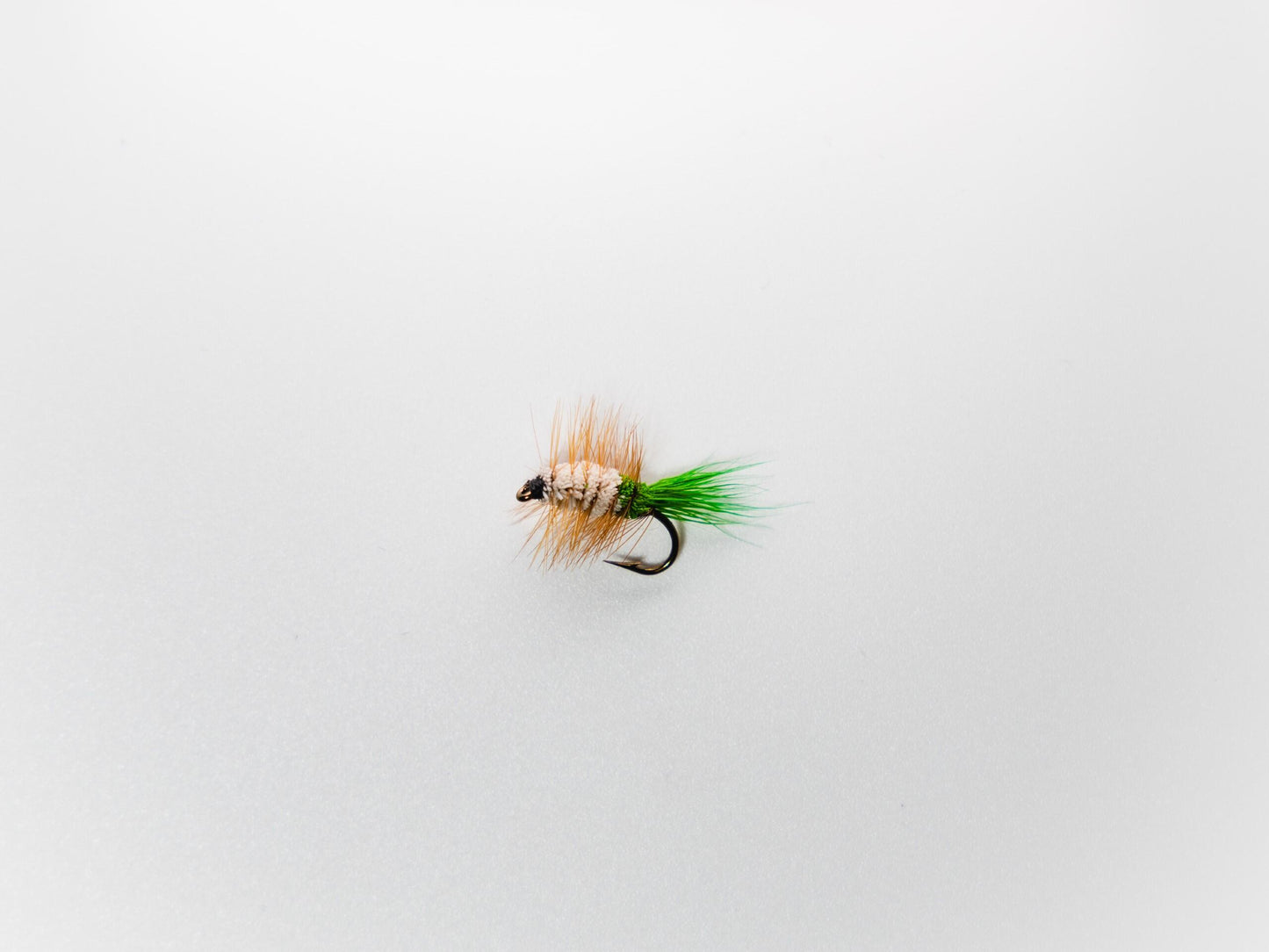Dry Fly White Body Green Butt Bug #8