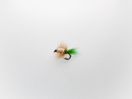 Dry Fly White Body Green Butt Bug #8