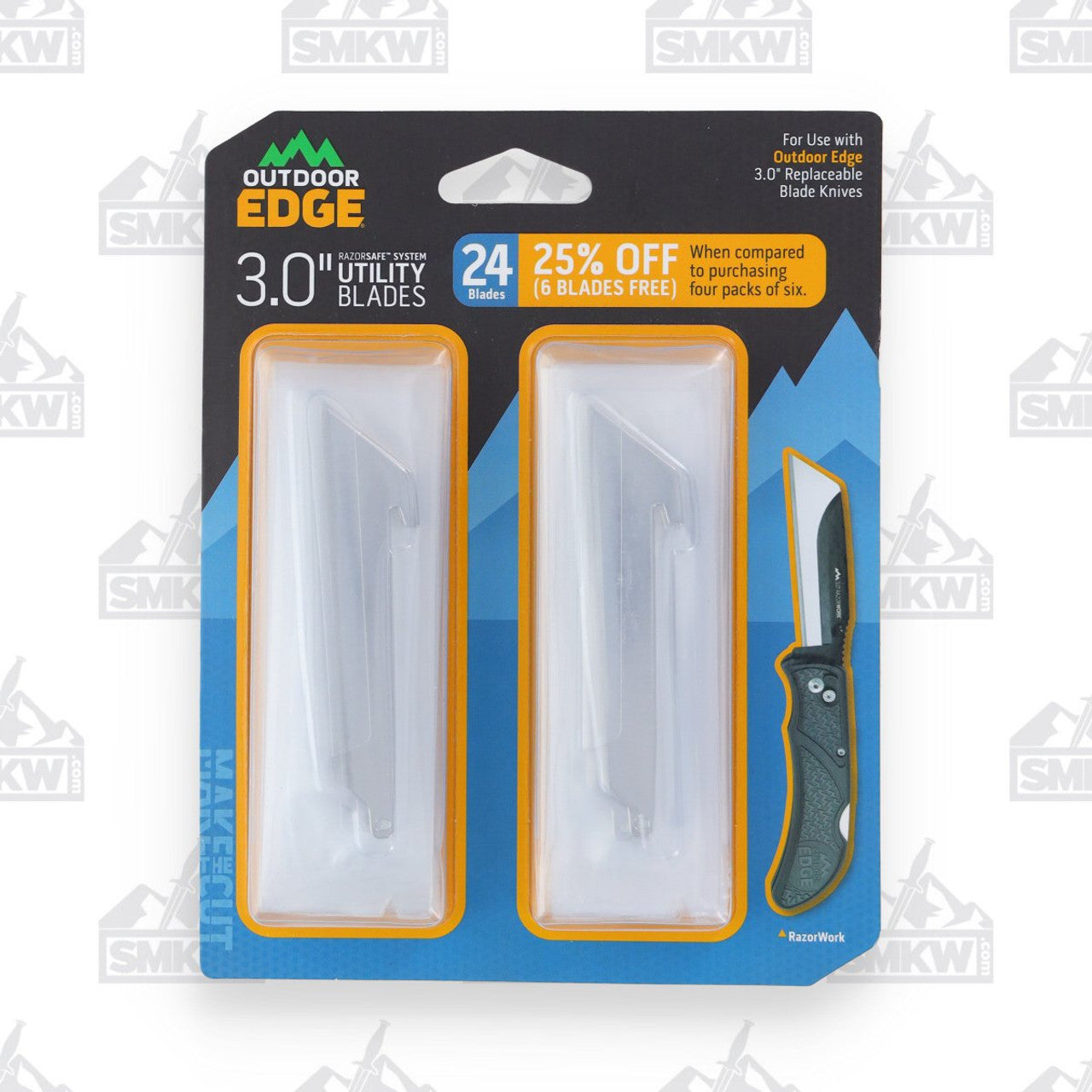Outdoor Edge 3.0" Replacement Utility Blades 24-Pack