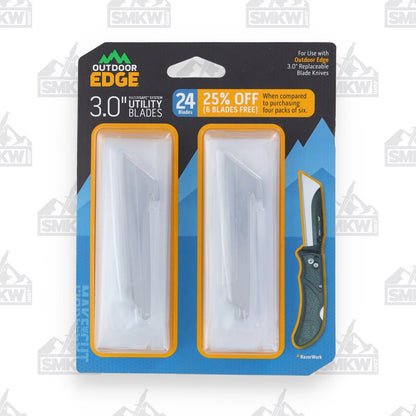 Outdoor Edge 3.0" Replacement Utility Blades 24-Pack