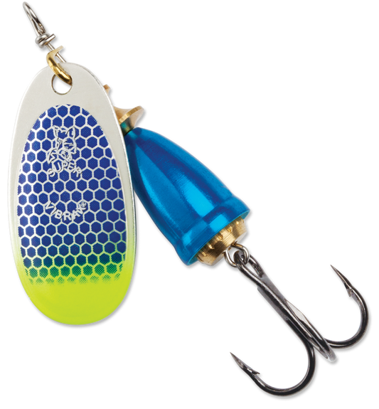 Blue Fox Classic Vibrax Blue Scale Chartreuse Tip UV 1/4oz