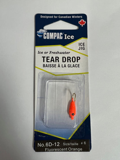 Compac Tear Drop Ice Jig Orange #8