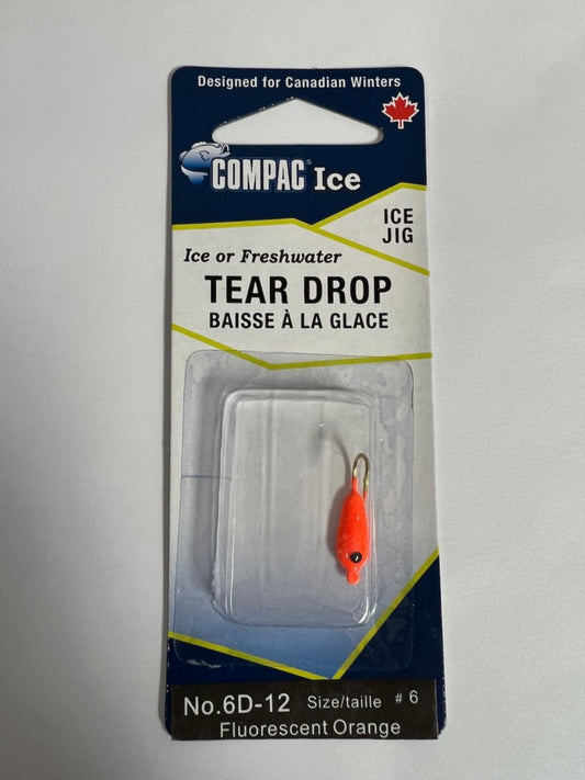 Compac Tear Drop Ice Jig Orange #8