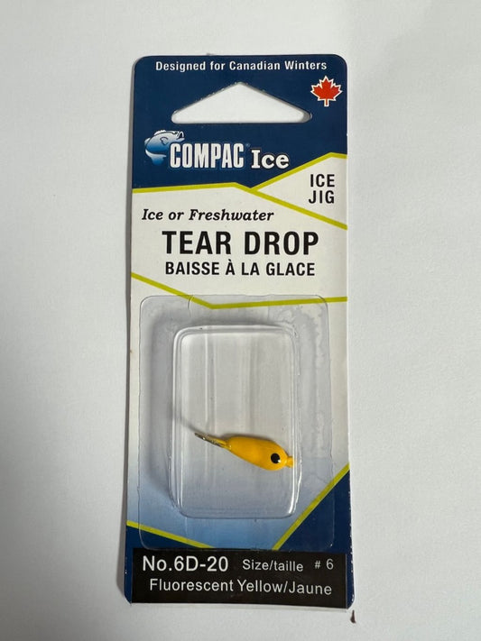 Compac Tear Drop Ice Jig Yellow #8