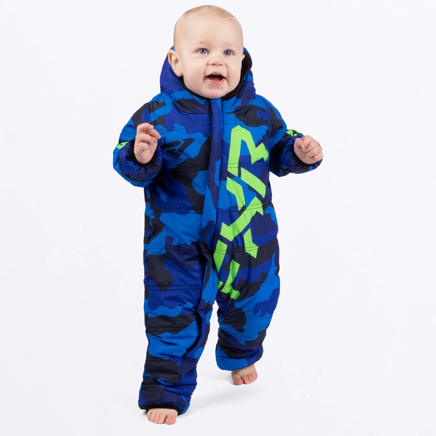 FXR CX Snowsuit Blue Camo/Lime Fade Size 6-12 Months