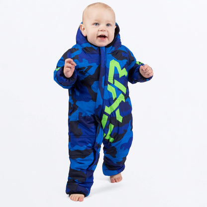 FXR CX Snowsuit Blue Camo/Lime Fade Size 6-12 Months