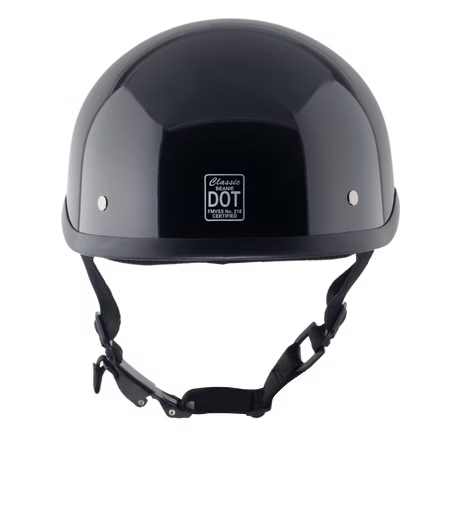 Classic Beanie Helmet Without Visor QR Glossy Black Size 2XS