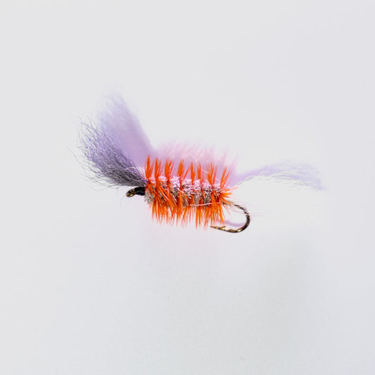 Dry Fly Gray Body Orange Hackle Gray Wing Bomber #6