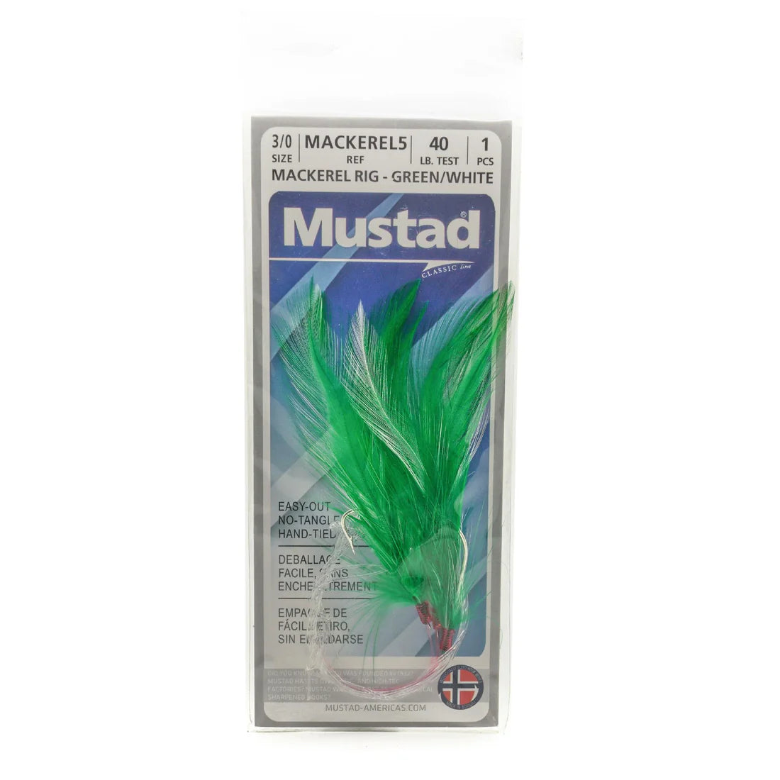 Mustad Rig Mustad Mackerel Rig Green/White Sz 3/0 55lb – Long Range Outdoors
