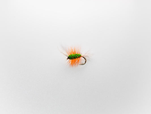 Dry Fly Green Body Orange Hackle Bomber #10