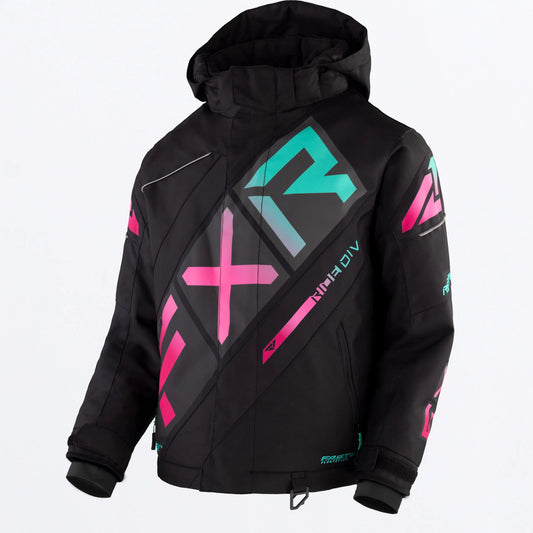 FXR CX Jacket Children's Black/Mint-E Pink Size 4