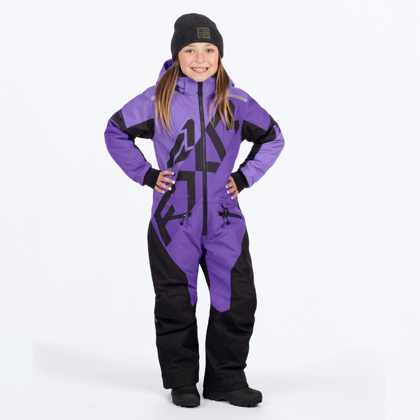 FXR Cold Cross CX Monosuit Children's Amethyst/Black Size 4