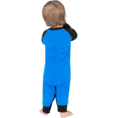 INFANT RACE DIVISION ONESIE Blue Heather/BK SZ0-6 MTH