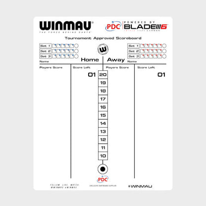 Winmau Dry-Erase Darts Scoreboard