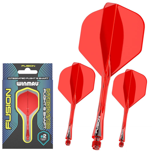 Winmau Fusion #2 Dart Flight and Shaft Red Medium