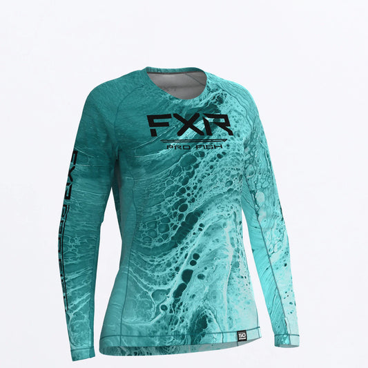 FXR Derby UPF Longsleeve Women's High Tide Teal Size 2XL