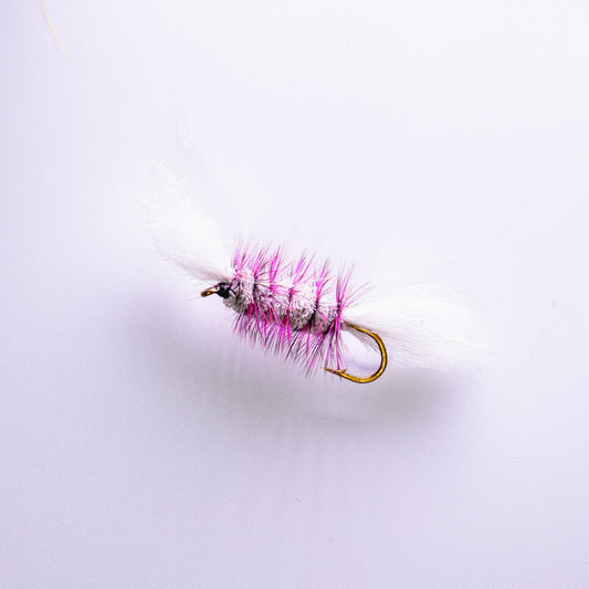 Dry Fly Gray Body Pink Hackle Bomber #6