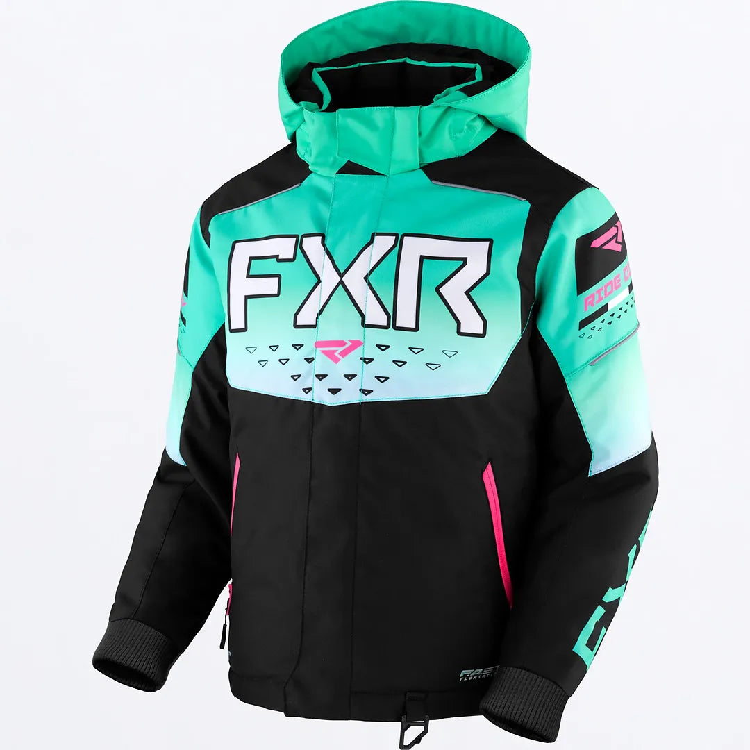 FXR Helium Jacket Children's Black/Mint Fade/E Pink Size 16