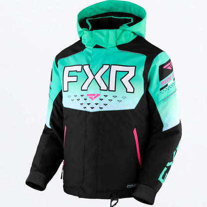 FXR Helium Jacket Children's Black/Mint Fade/E Pink Size 16