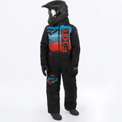 FXR Helium Monosuit Youths' Black/Blue-Red Haze Size 14