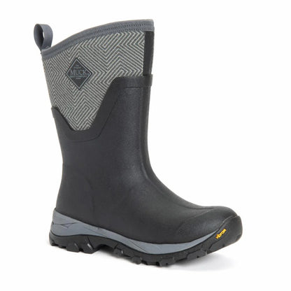 Muck Arctic Ice Vibram Arctic Grip Women's Black and Grey Geometric Mid Size 10