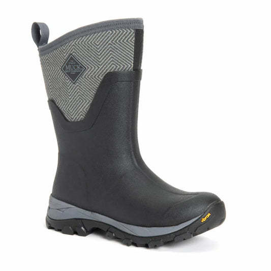 Muck Arctic Ice Vibram Arctic Grip Women's Black and Grey Geometric Mid Size 10