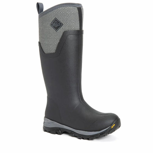 Muck Arctic Ice Vibram Arctic Grip Women's Black and Grey Geometric Tall Size 6