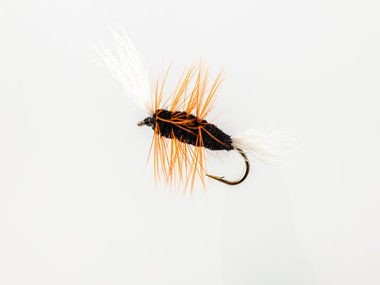 Dry Fly Black Body Orange Hackle Bomber #8