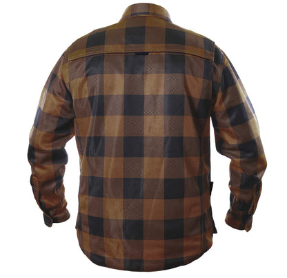 Helgrade Cornell Mesh Moto Shirt Men's Brown Size M