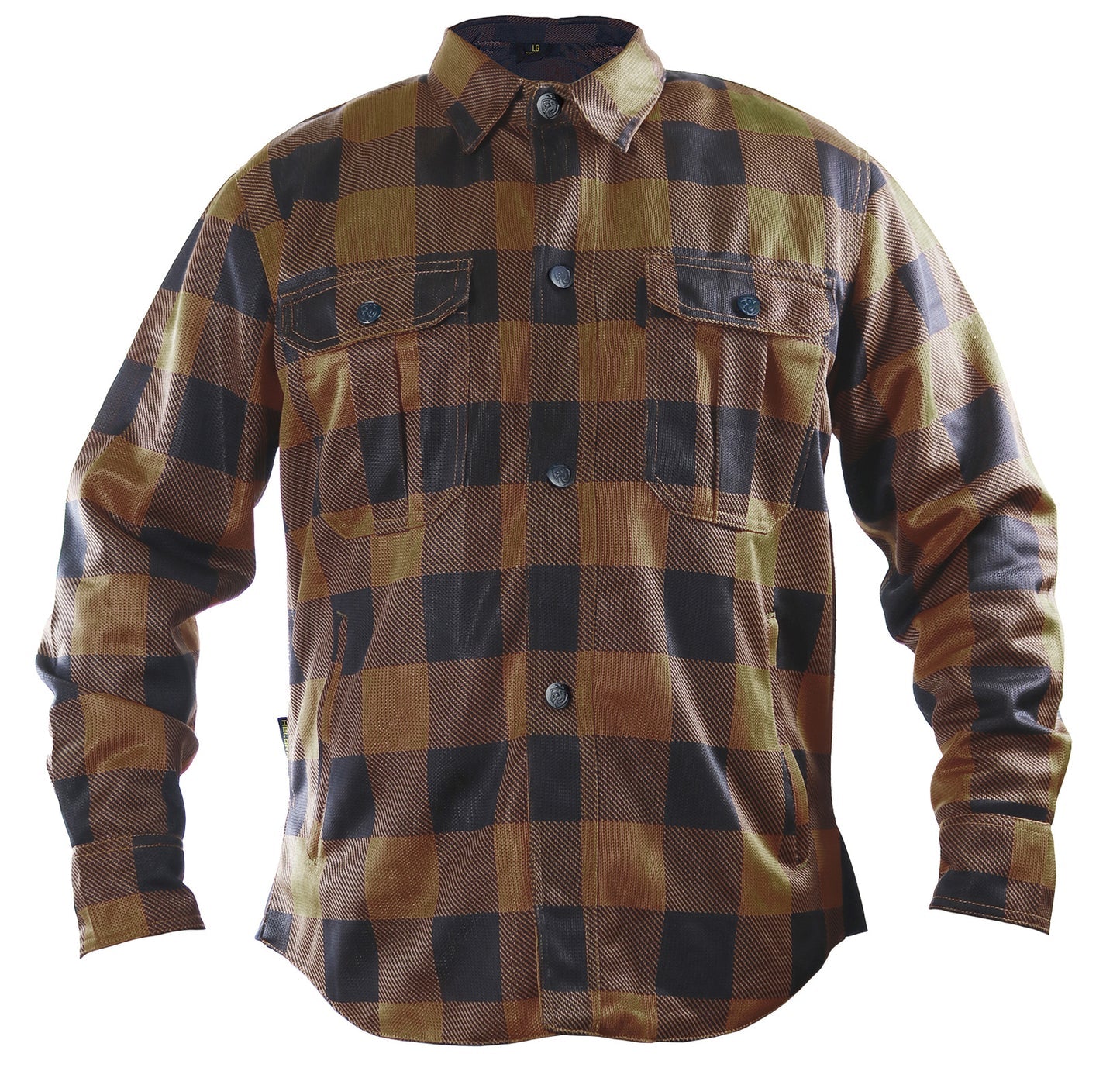 Helgrade Cornell Mesh Moto Shirt Men's Brown Size M