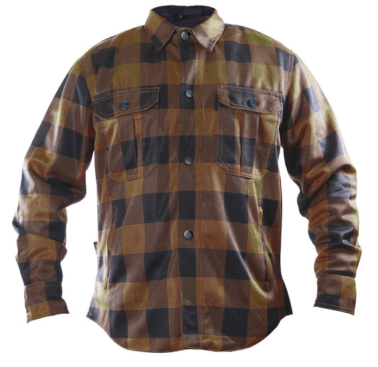 Helgrade Cornell Mesh Moto Shirt Men's Brown Size 3XL