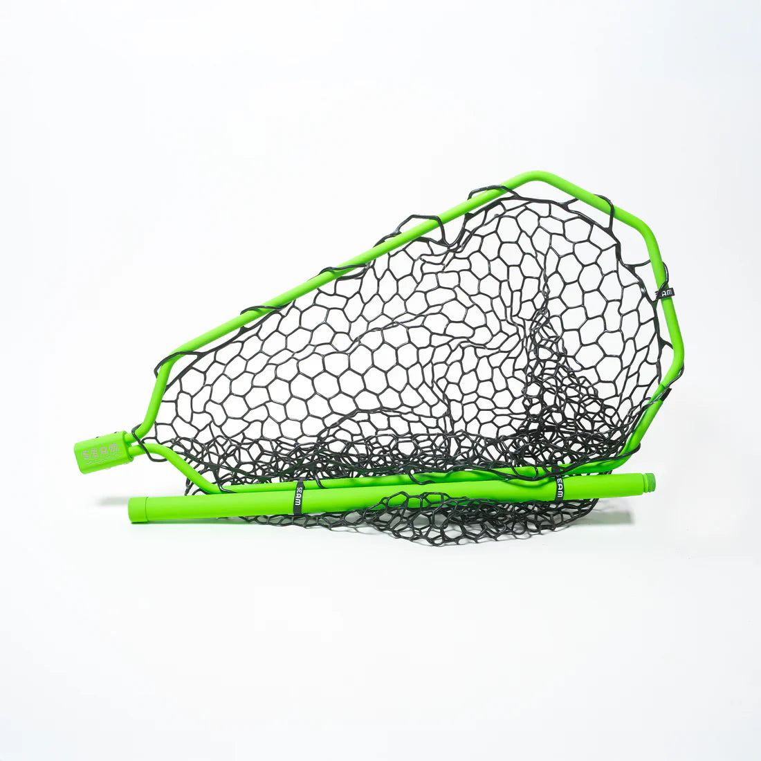 Seam Fishing Dory Landing Net Electric Lizard Green with 2' Handle