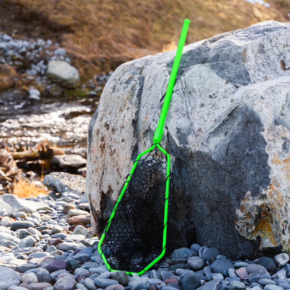Lizard Net Seam Fishing Dory Landing Net in Electric Lizard Green with 2' Handle ...