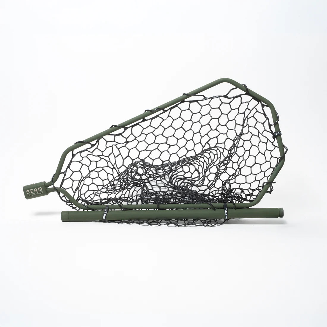 Seam Fishing Dory Landing Net Woodland Green with 2' Handle