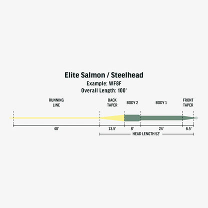 RIO Elite Salmon/Steelhead Slick Cast Moss/Yellow WF8F