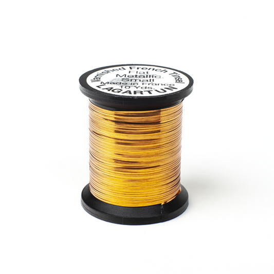 Lagartun French Varnished Flat Tinsel Small Copper 10yd
