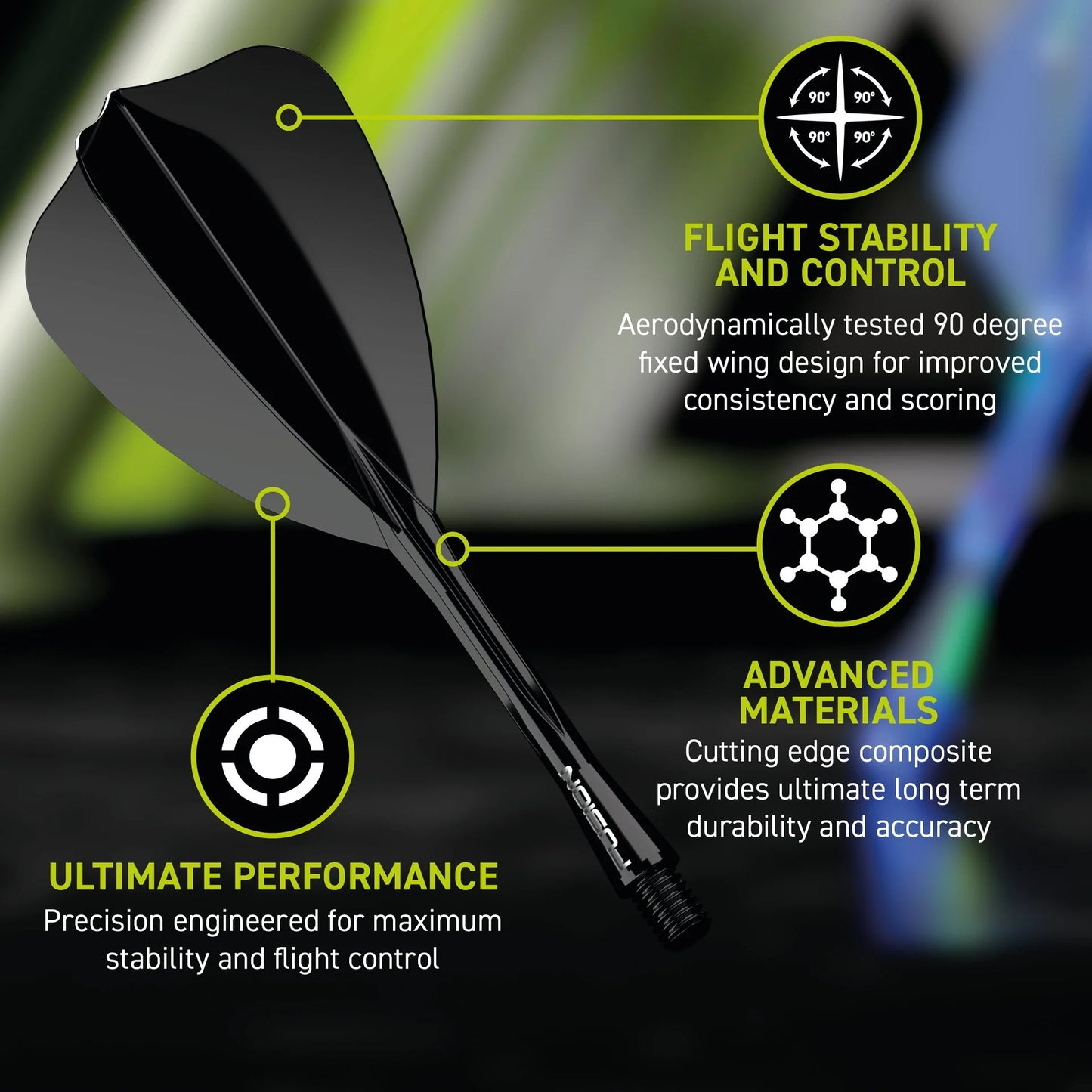 Winmau Fusion Arrow Med Black