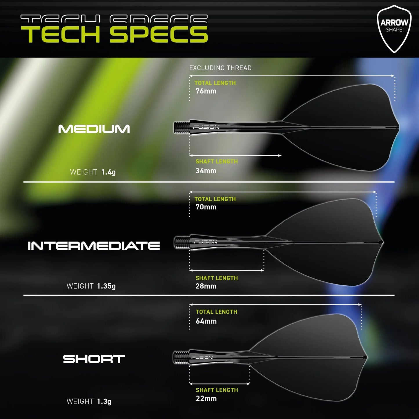 Winmau Fusion Arrow Med Black
