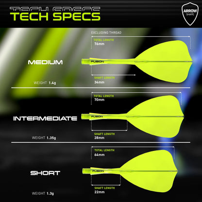 Winmau Fusion Arrow Yellow Short