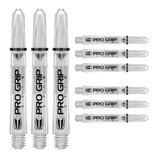 Target Darts Pro Grip Spin Shaft  Clear Short 9-Pack