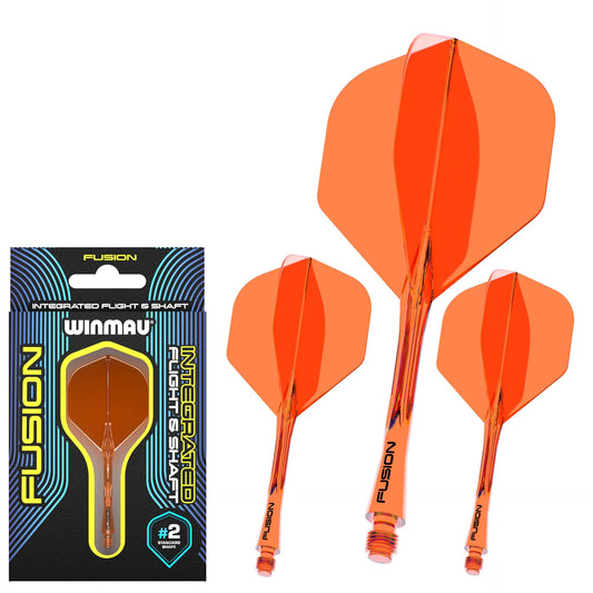 Winmau Fusion #2 Dart Flight and Shaft Neon Orange Medium