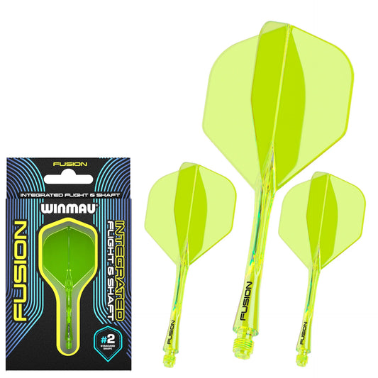 Winmau Fusion #2 Dart Flight and Shaft Neon Yellow Medium