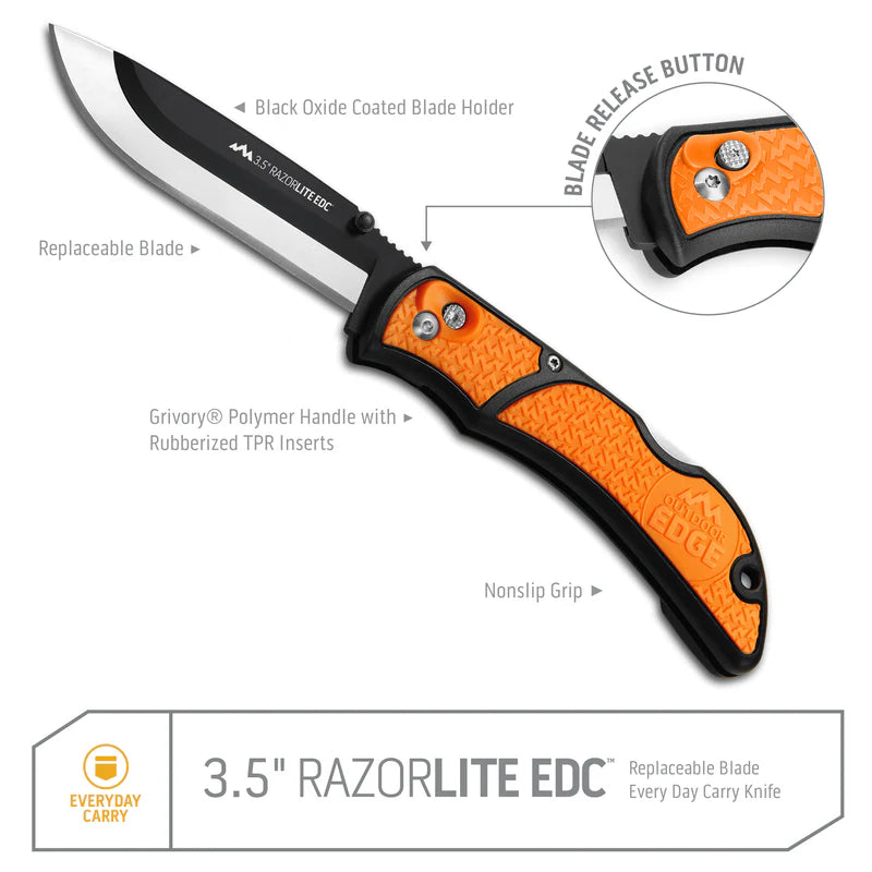 Outdoor Edge RazorEDC Lite Knife 3" Blue