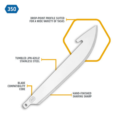 Outdoor Edge 3.5" Drop-Point Blades 24-Pack